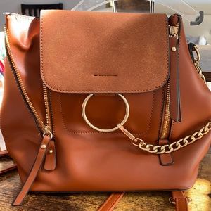Brown Faux Leather backpack